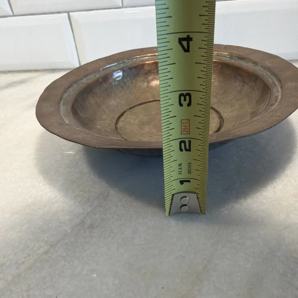Vintage Hand Hammered Copper Bowl Heavy